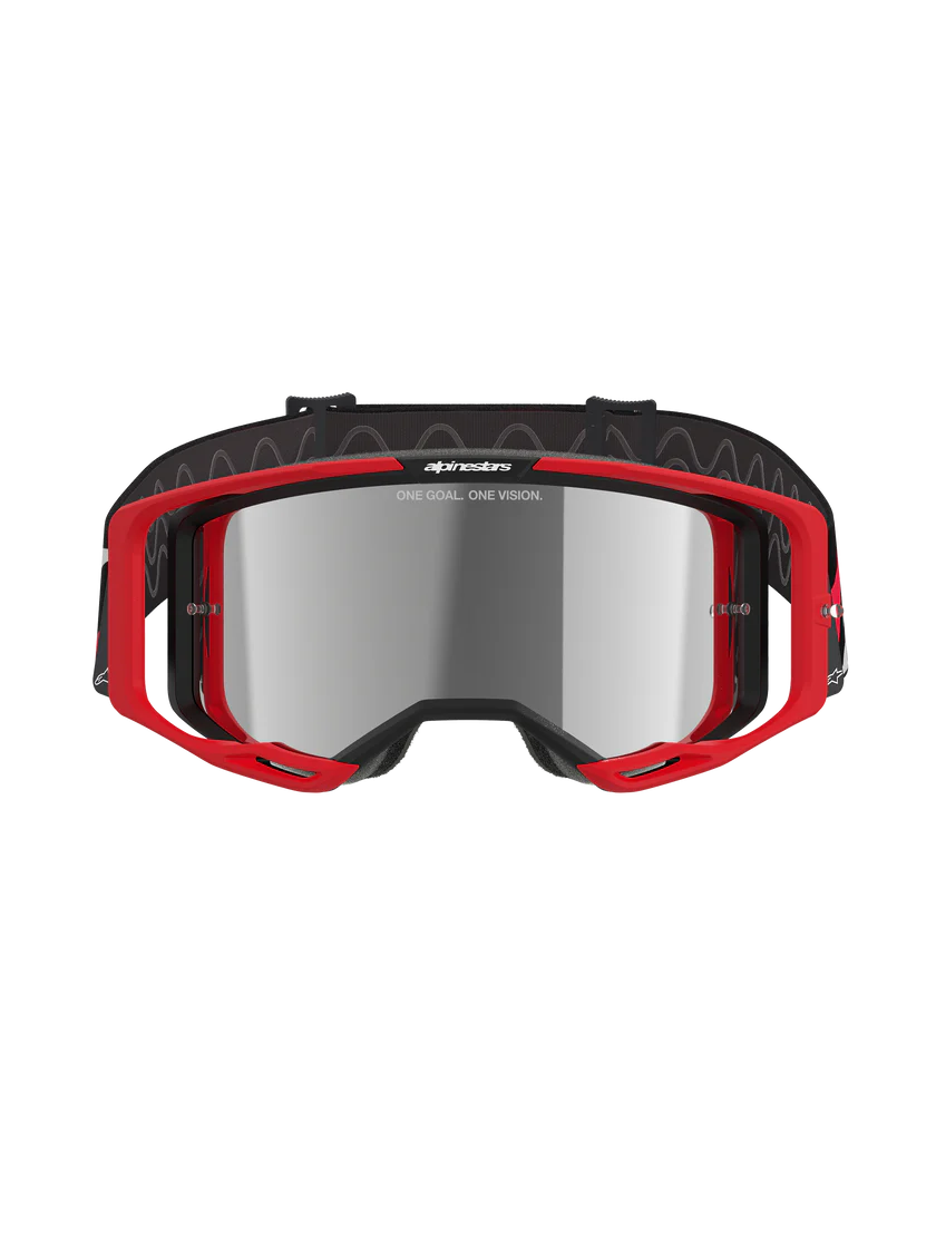 Antiparras Moto Espejada Alpinestar Vision 8 Luar Rojo Negro Talla Única