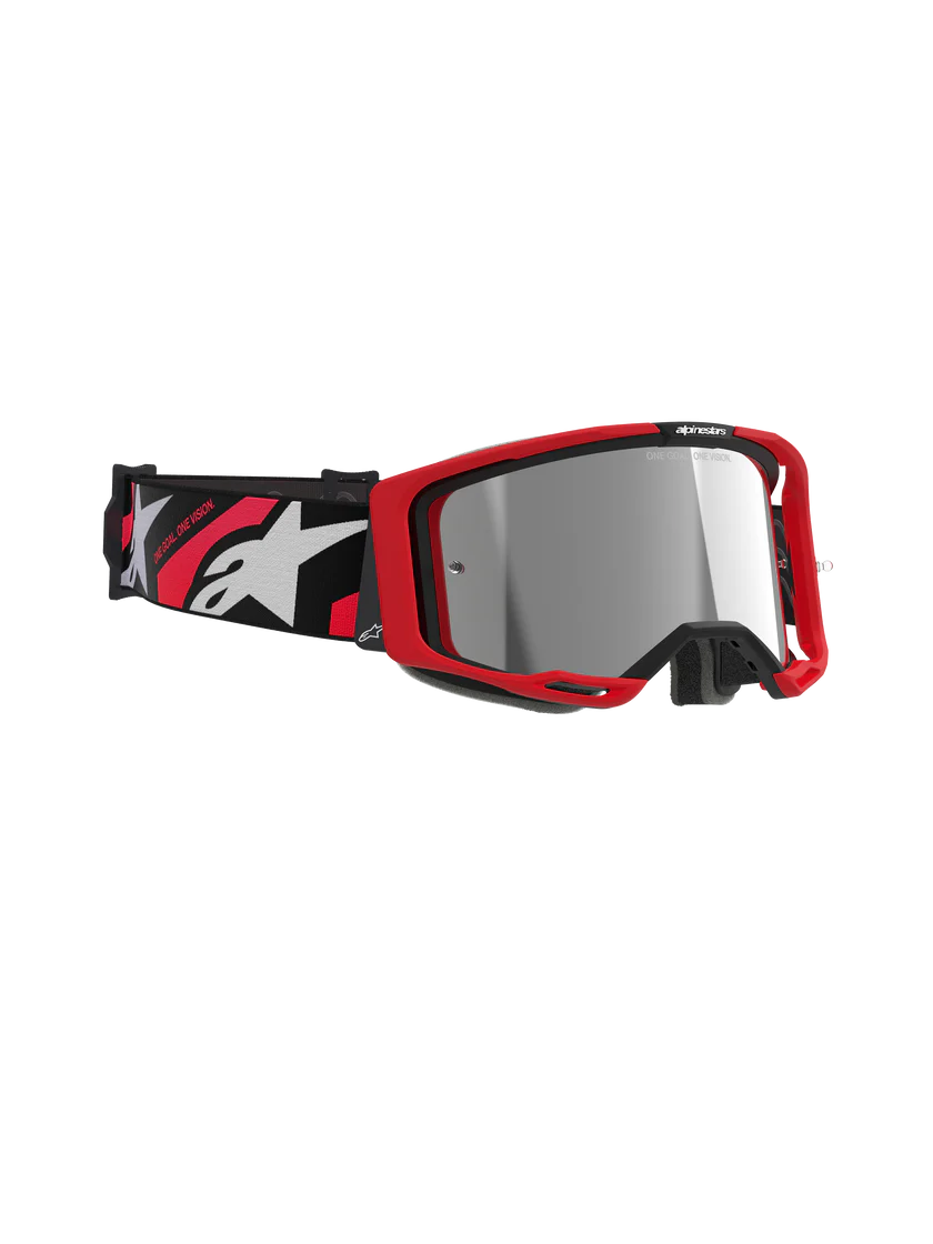 Antiparras Moto Espejada Alpinestar Vision 8 Luar Rojo Negro Talla Única