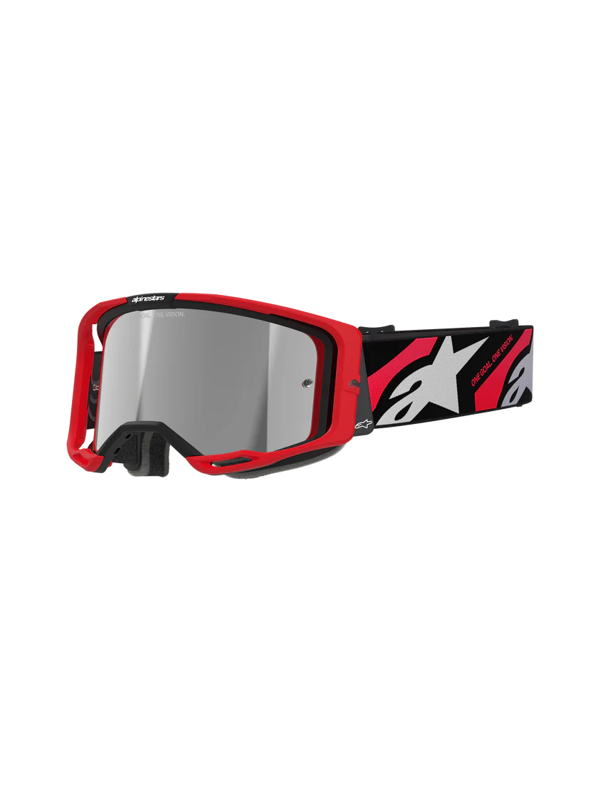 Antiparras Moto Espejada Alpinestar Vision 8 Luar Rojo Negro Talla Única