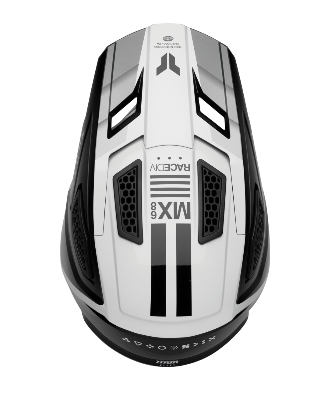 Casco Moto Thor Fleet Defy Negro Blanco