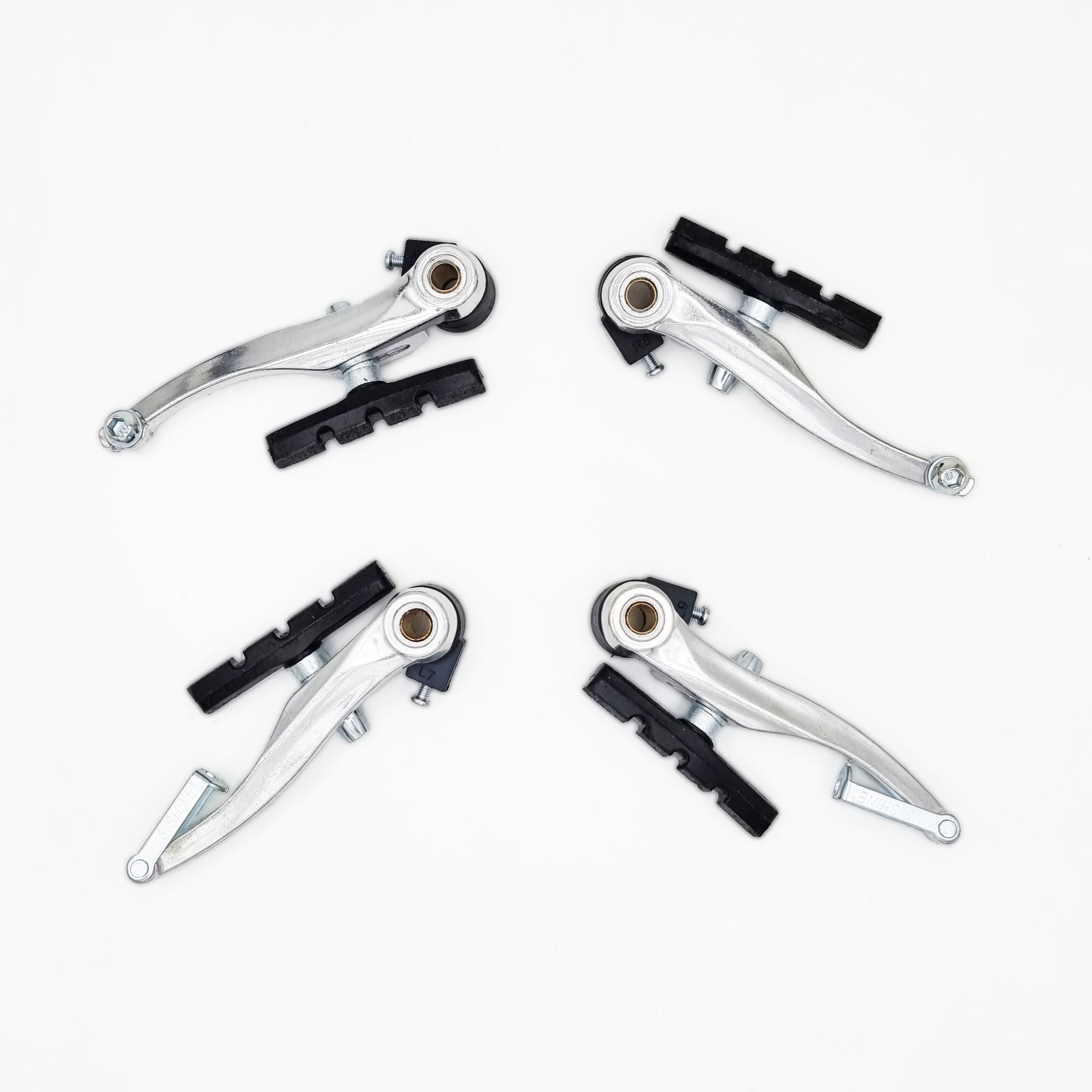 Freno V-Brake Alum C/Fundas Y Piolas Silver con gomas 70mm