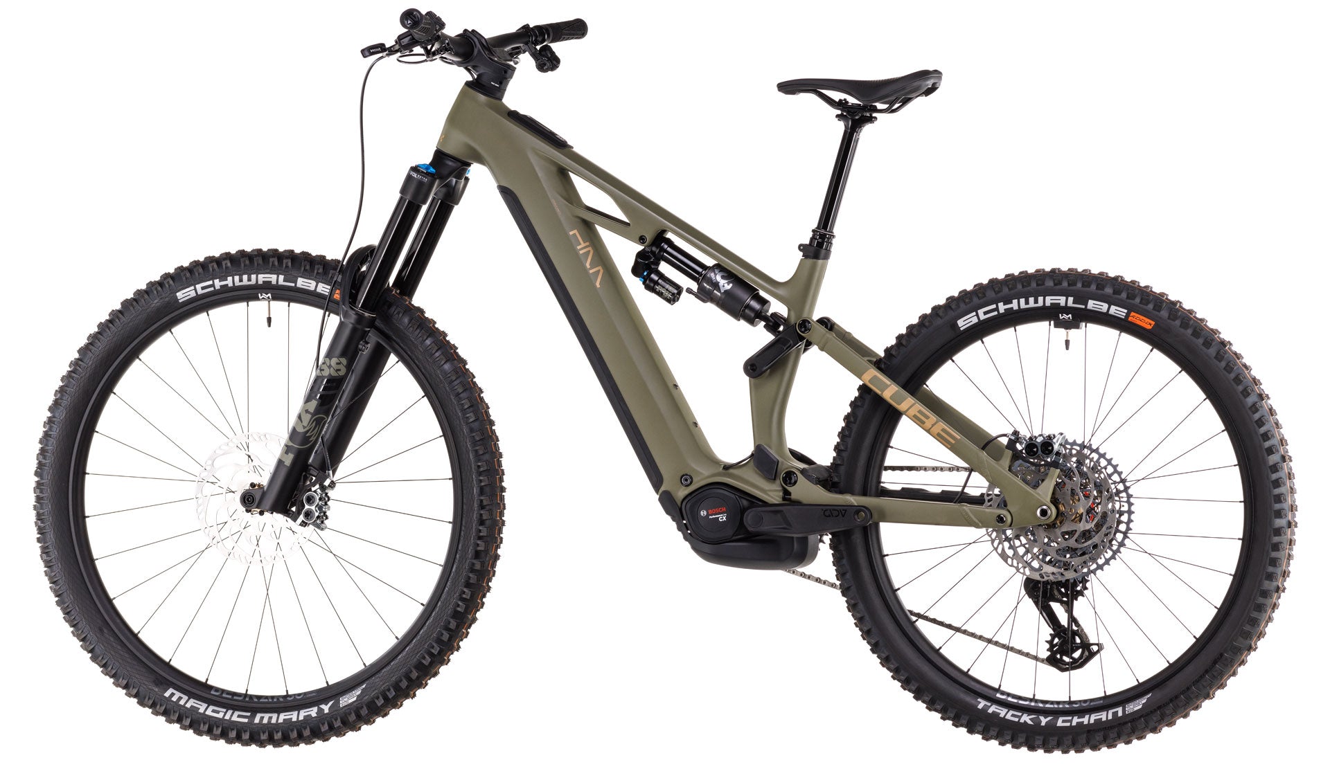 Bicicleta Eléctrica Cube Stereo Hybrid ONE77 HPC TM 800 Dustyolive´n´gold