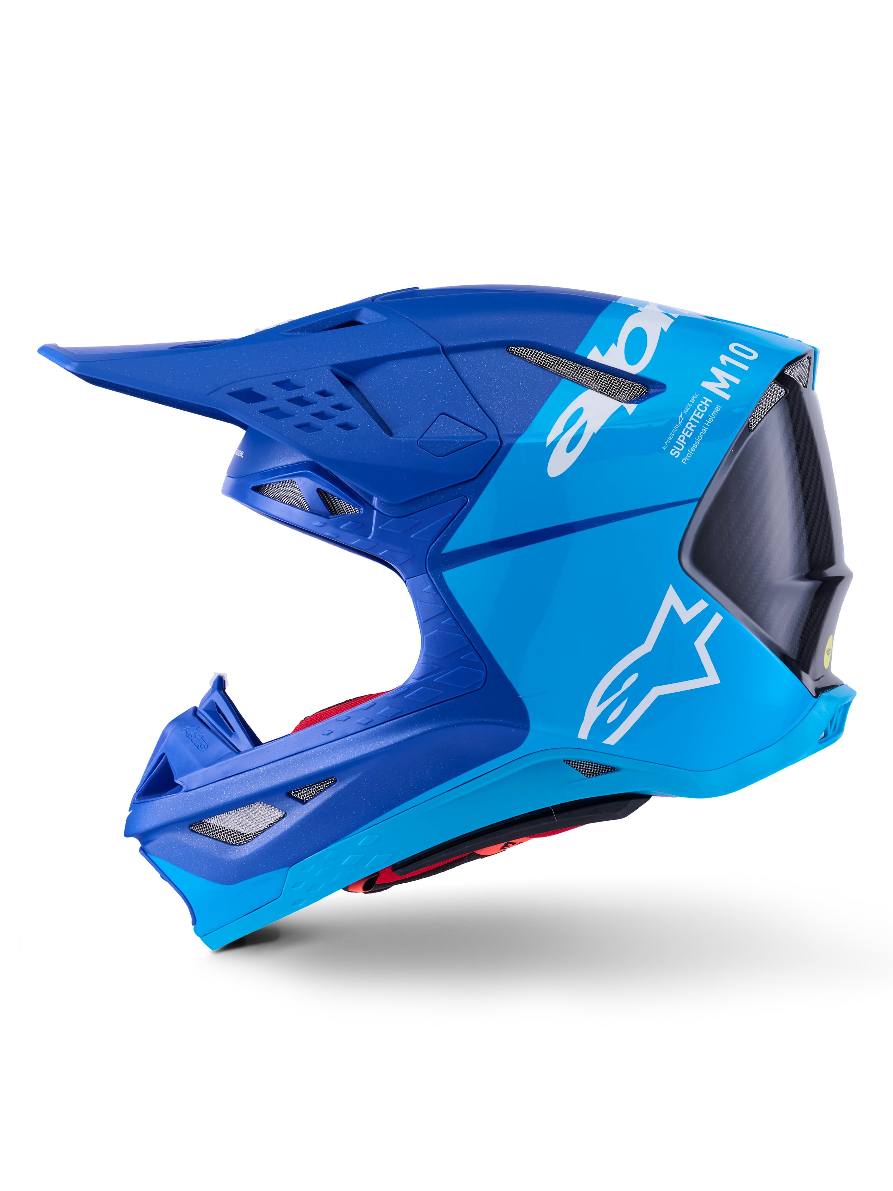 Casco Moto Alpinestars Supertech S-M10 Flood Azul Metálico Carbono