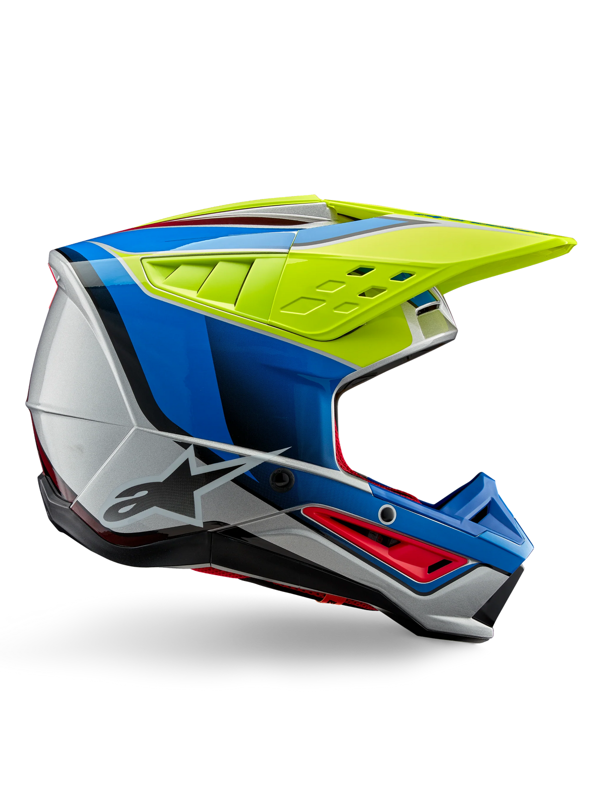 Alpinestars Casco Moto SM5 Sail ECE 22.06 Amarillo Fluor / Azul / Plata