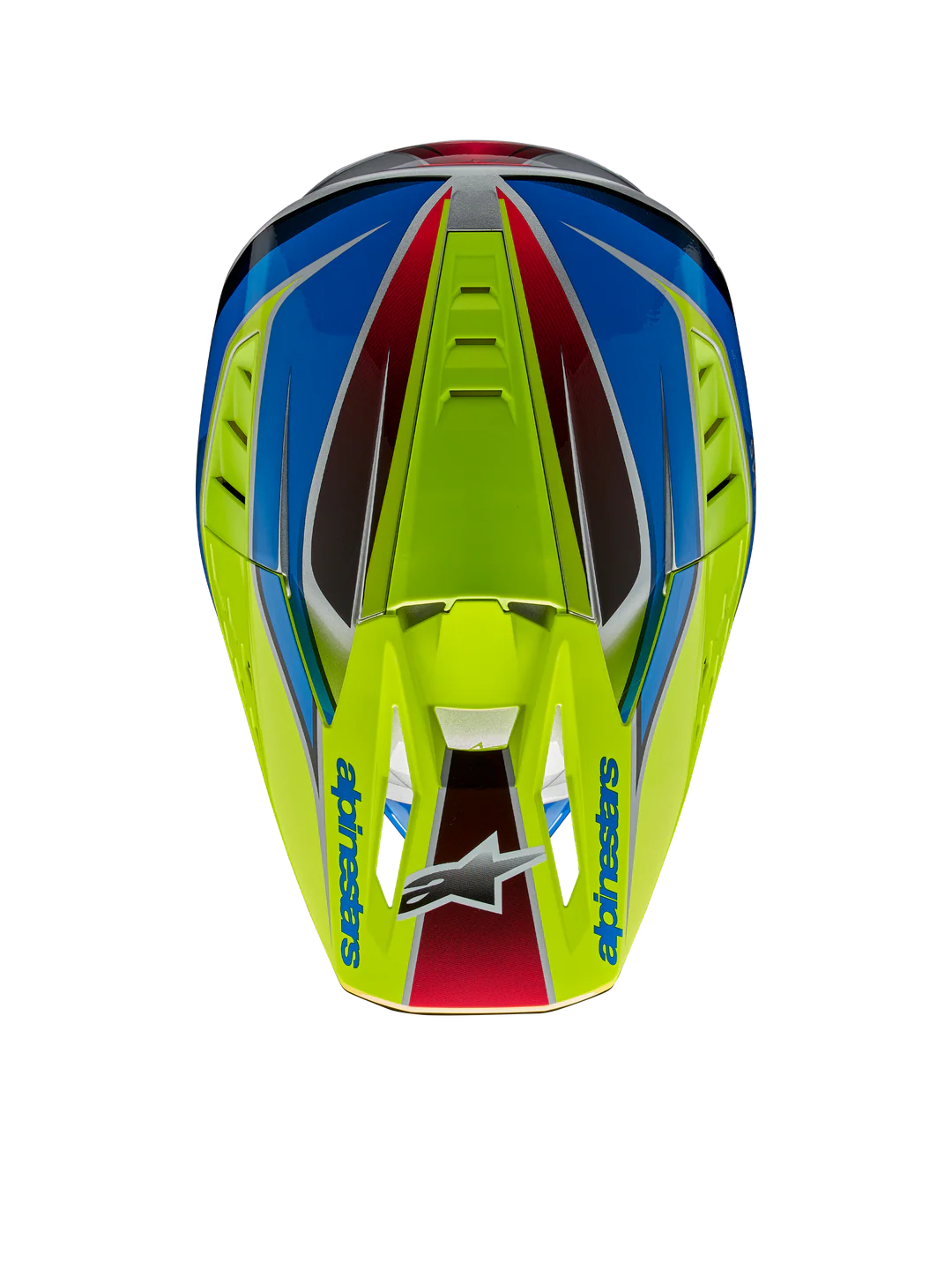 Alpinestars Casco Moto SM5 Sail ECE 22.06 Amarillo Fluor / Azul / Plata