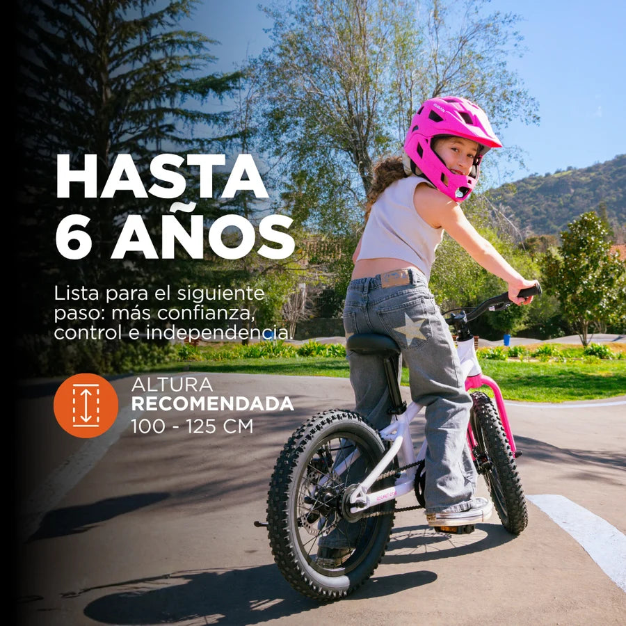 Bicicleta Niño kugan Rocket Ride 16 White Pink