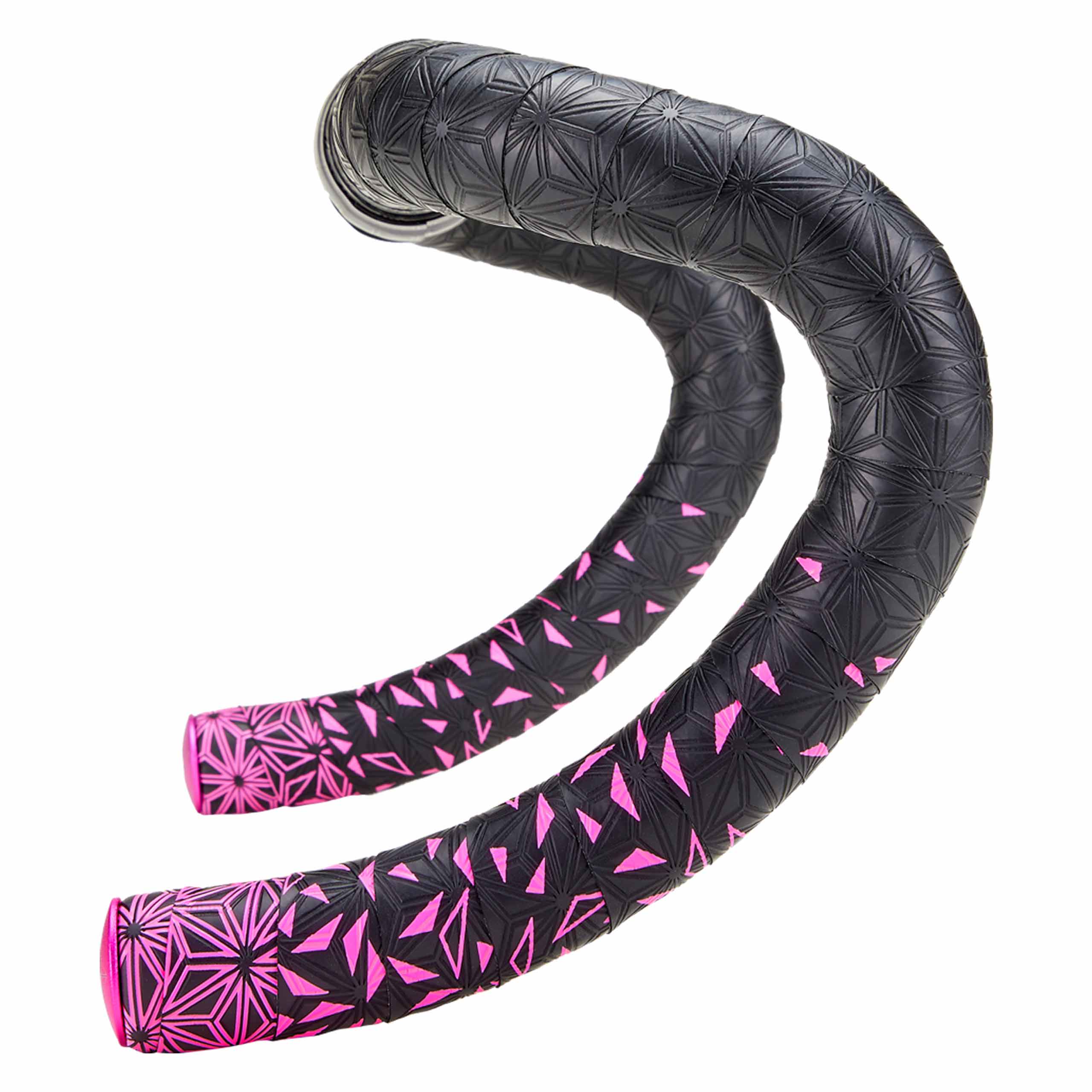 Cinta Manillar Supacaz Super Sticky Kush – Star Fade – Neon Pink + Pink Star Plugz