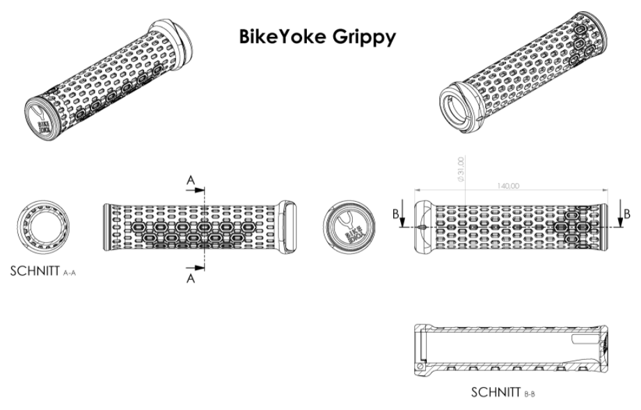 Puños Grippy Bikeyoke 140X31mm Verde
