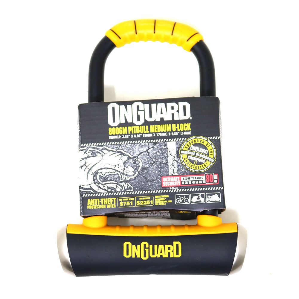On Guard Candado U-Lock Pitbull Medium 90mm x 175mm - Rideshop
