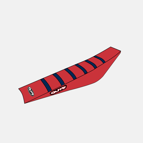 Funda asiento GUTS RACING Honda CRF250R 22 - 25 / CRF450R 22 - 25 Velcro System Rojo / líneas azules