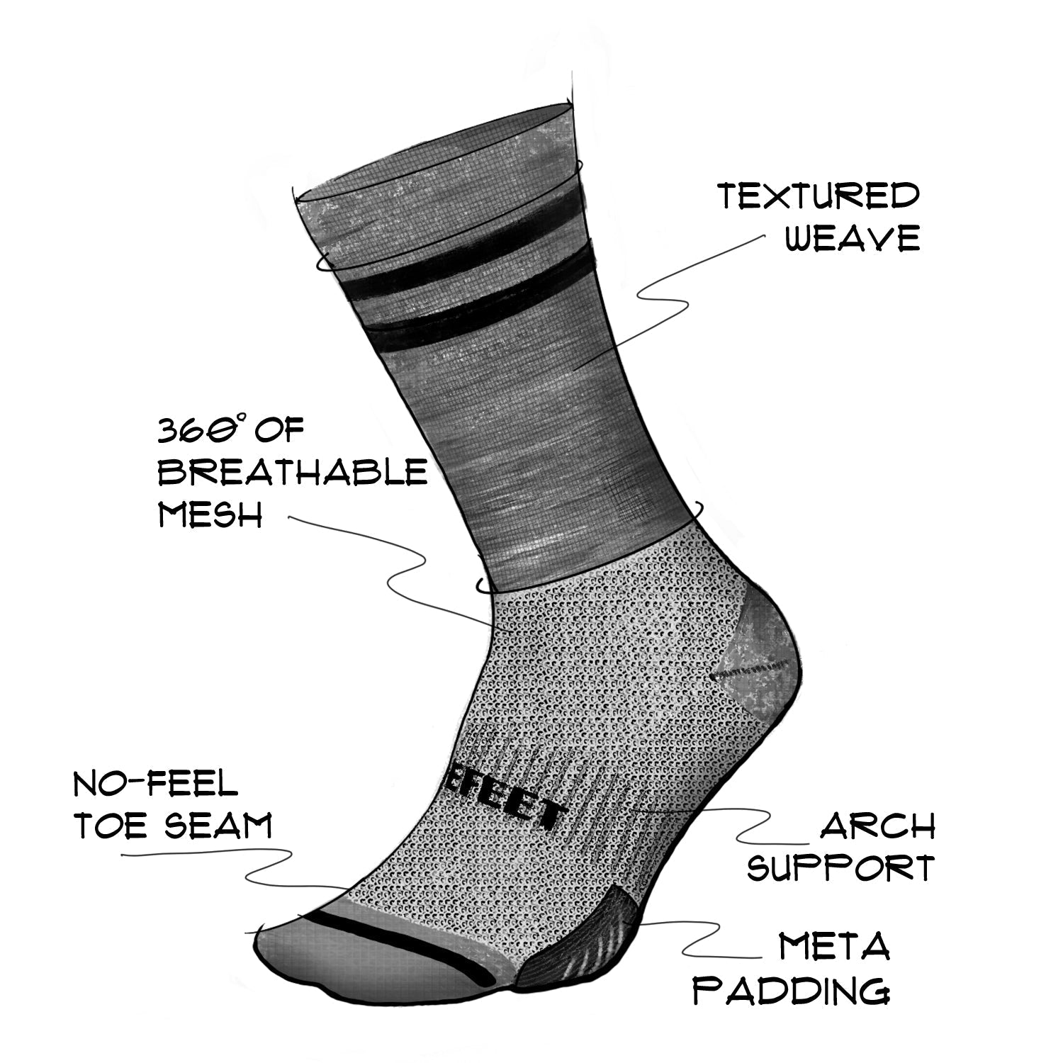 Calcetín Defeet Cyclismo 6" Black W/Defeet Tab