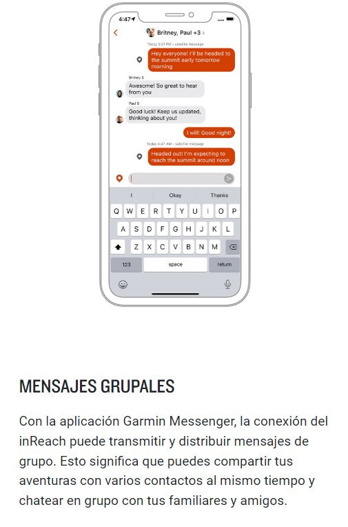 Comunicador Satelital Garmin inReach Messenger GPS