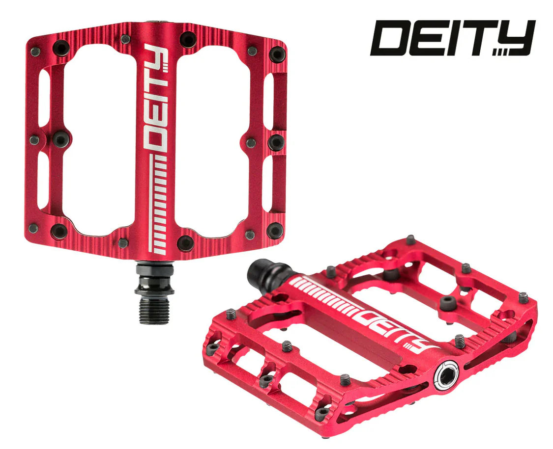 Pedal Bicicleta Flat Deity Black Kat Rojo
