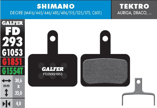 Pastillas Galfer para Shimano MT200, serie M300, MT400, MT500, Tektro, TRP