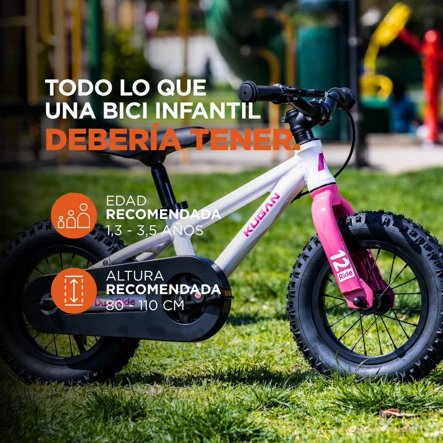 Bicicleta Niño Kugan Rocket Ride 12 White Pink