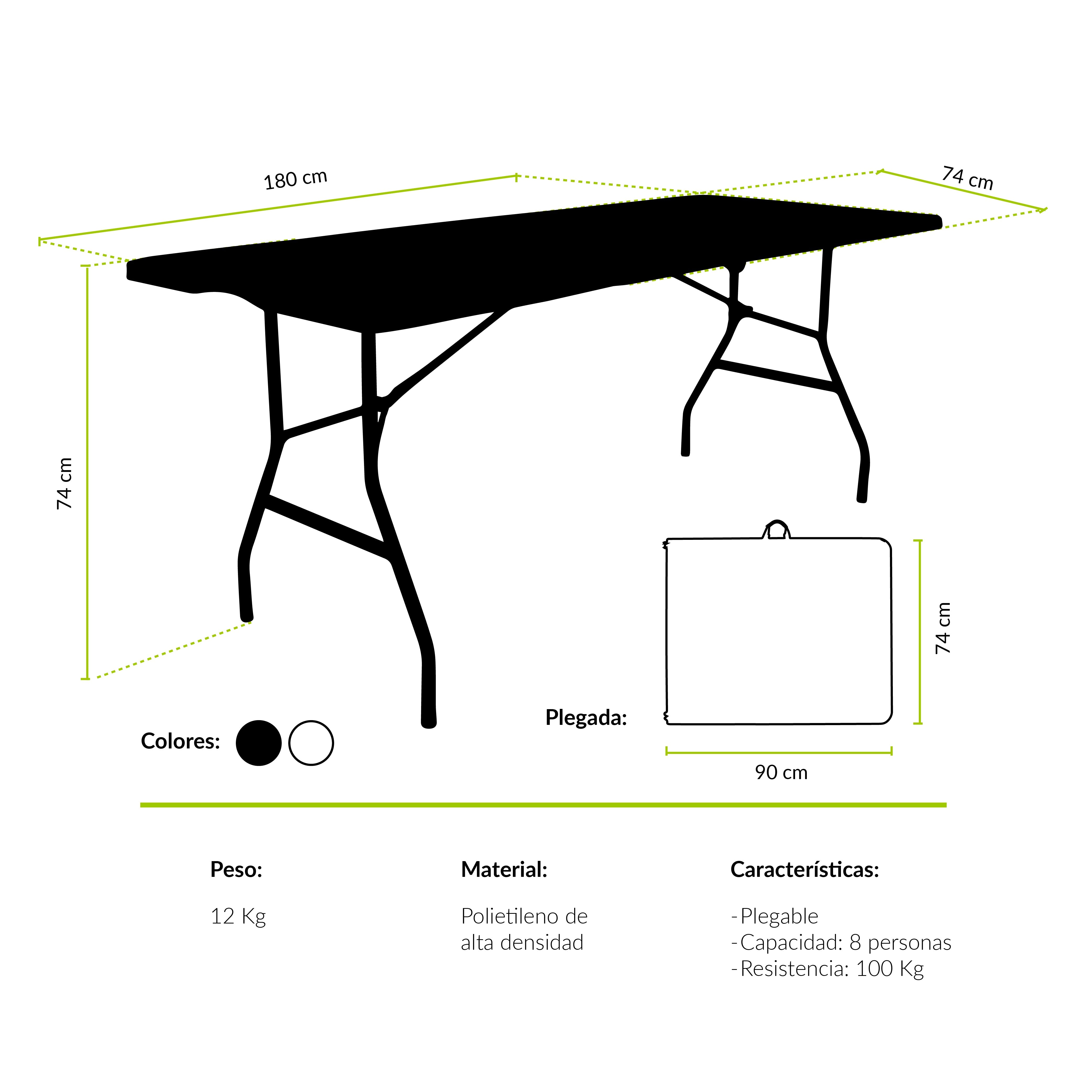 Mesa de camping plegable Calbuco 180 cm Atakama Outdoor - Rideshop