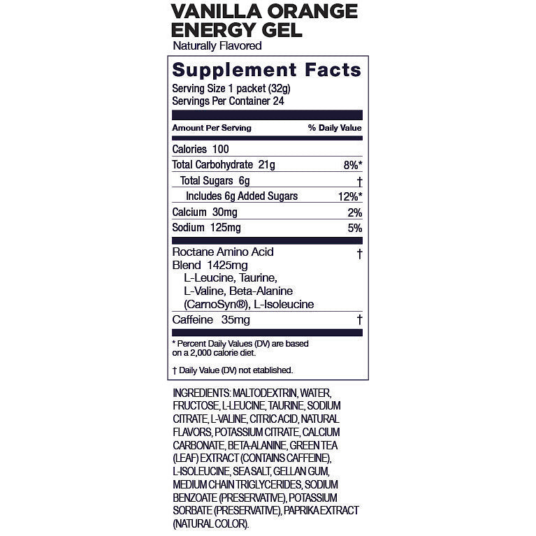 Box Roctane Energy Gel, Vanilla Orange GU Energy