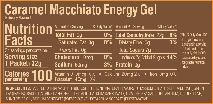 Caja de Geles Caramel Macchiato 24 GU Energy - Rideshop
