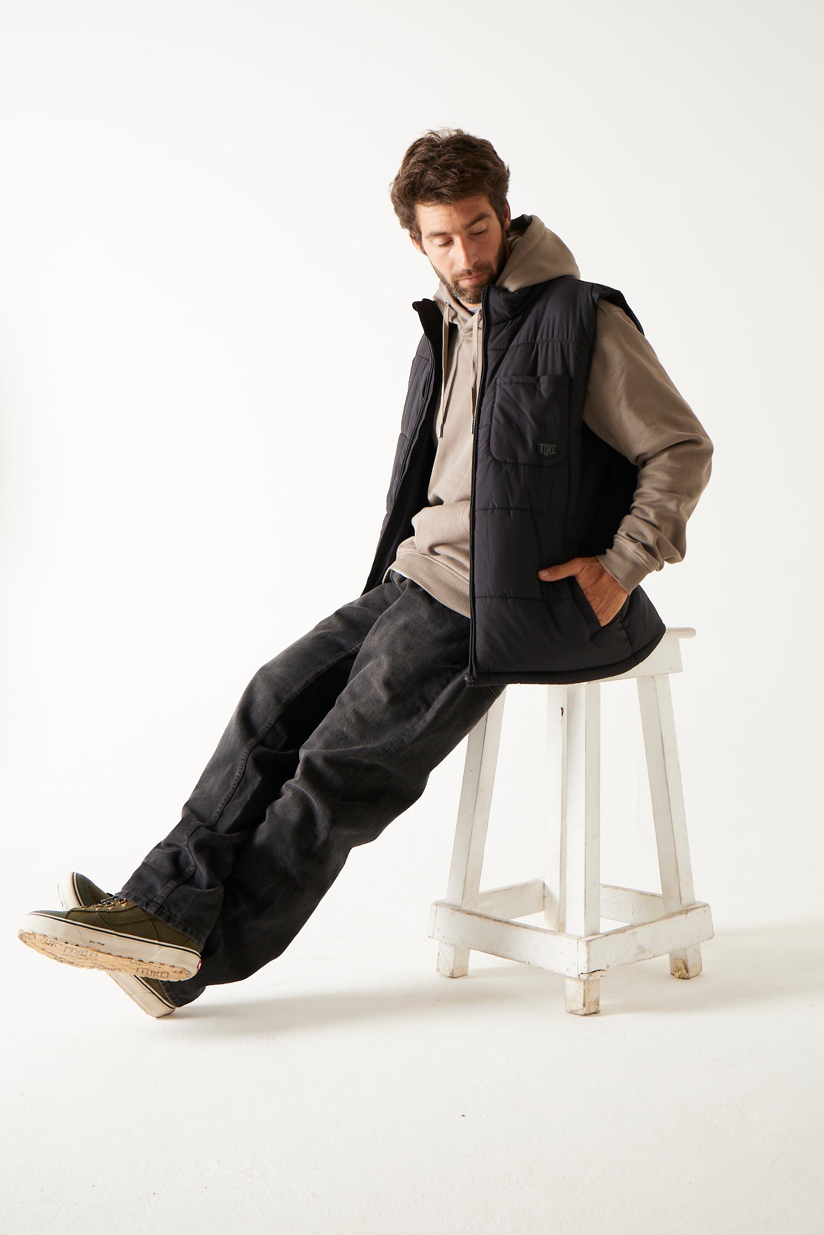 Chaqueta Sin Mangas Hombre Negra