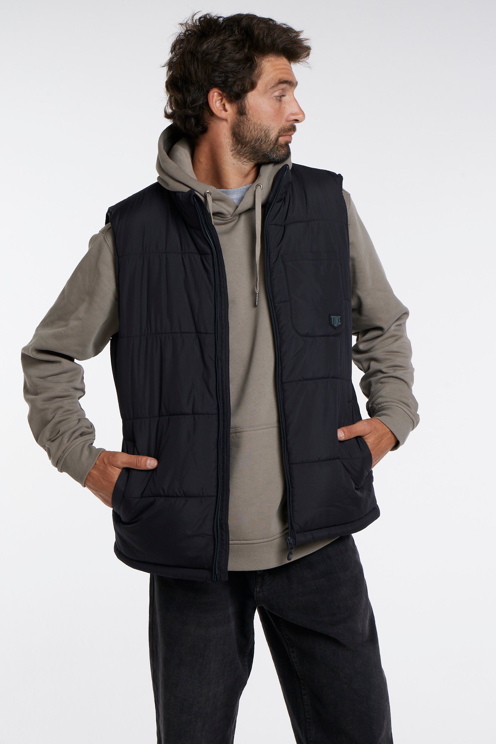 Chaqueta Sin Mangas Hombre Negra