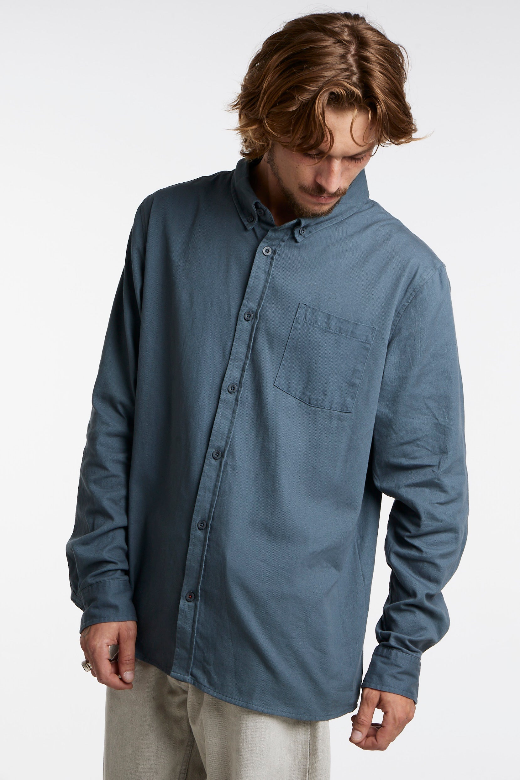 Camisa Manga Larga Azul Toke