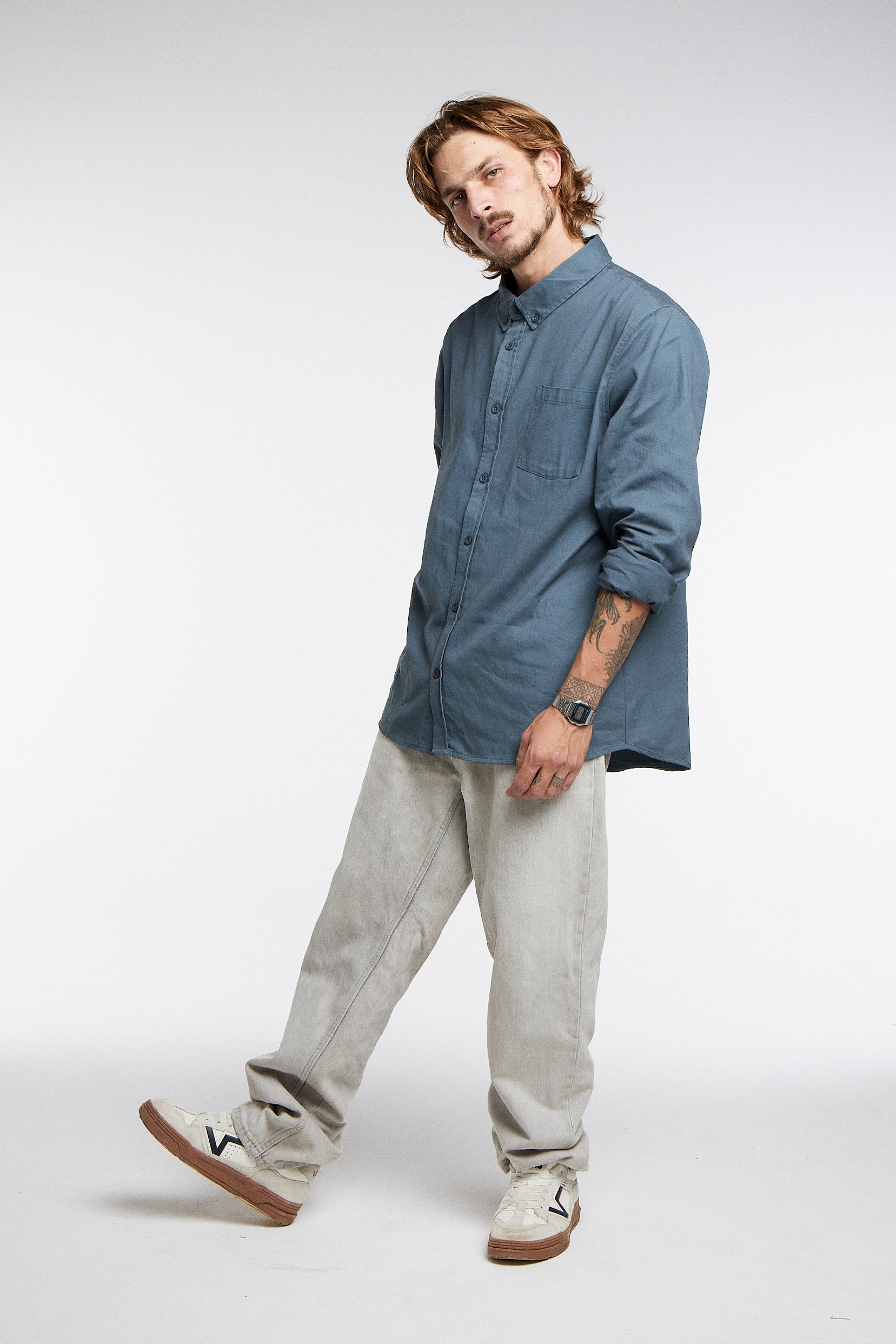 Camisa Manga Larga Azul Toke