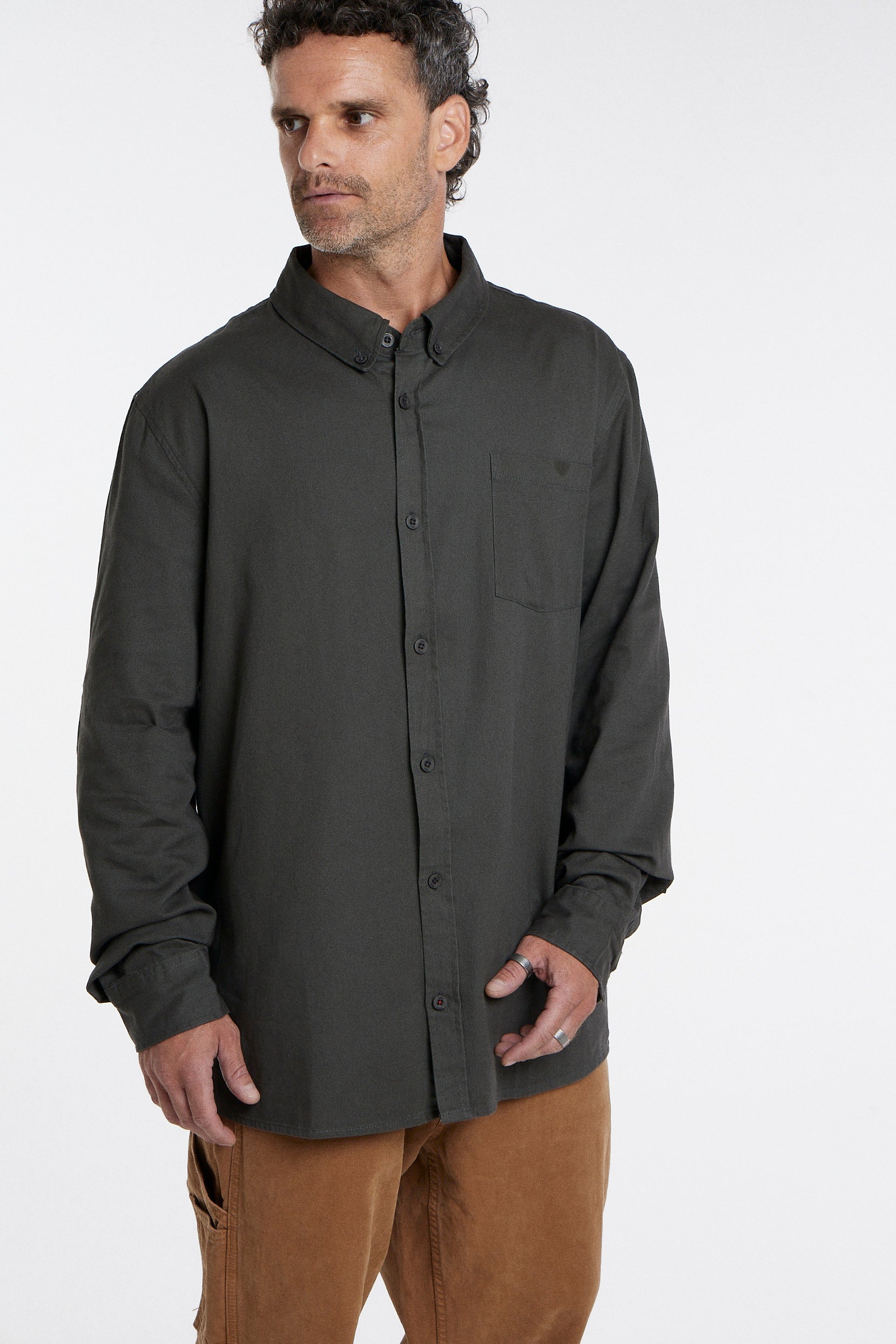 Camisa Manga Larga Hombre Gris Toke