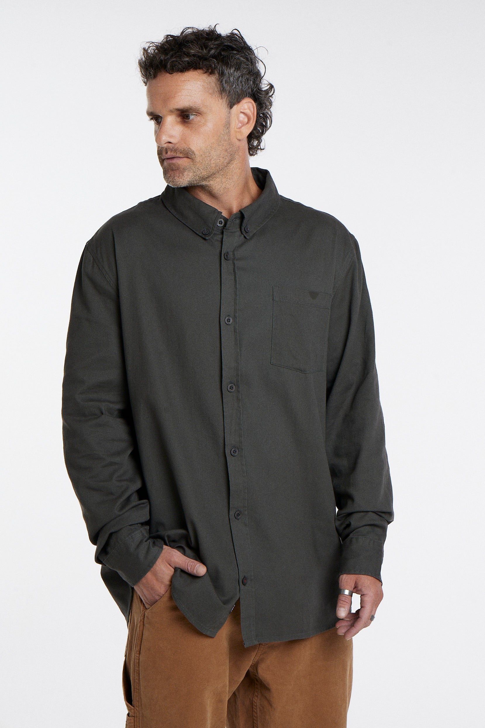 Camisa Manga Larga Hombre Gris Toke