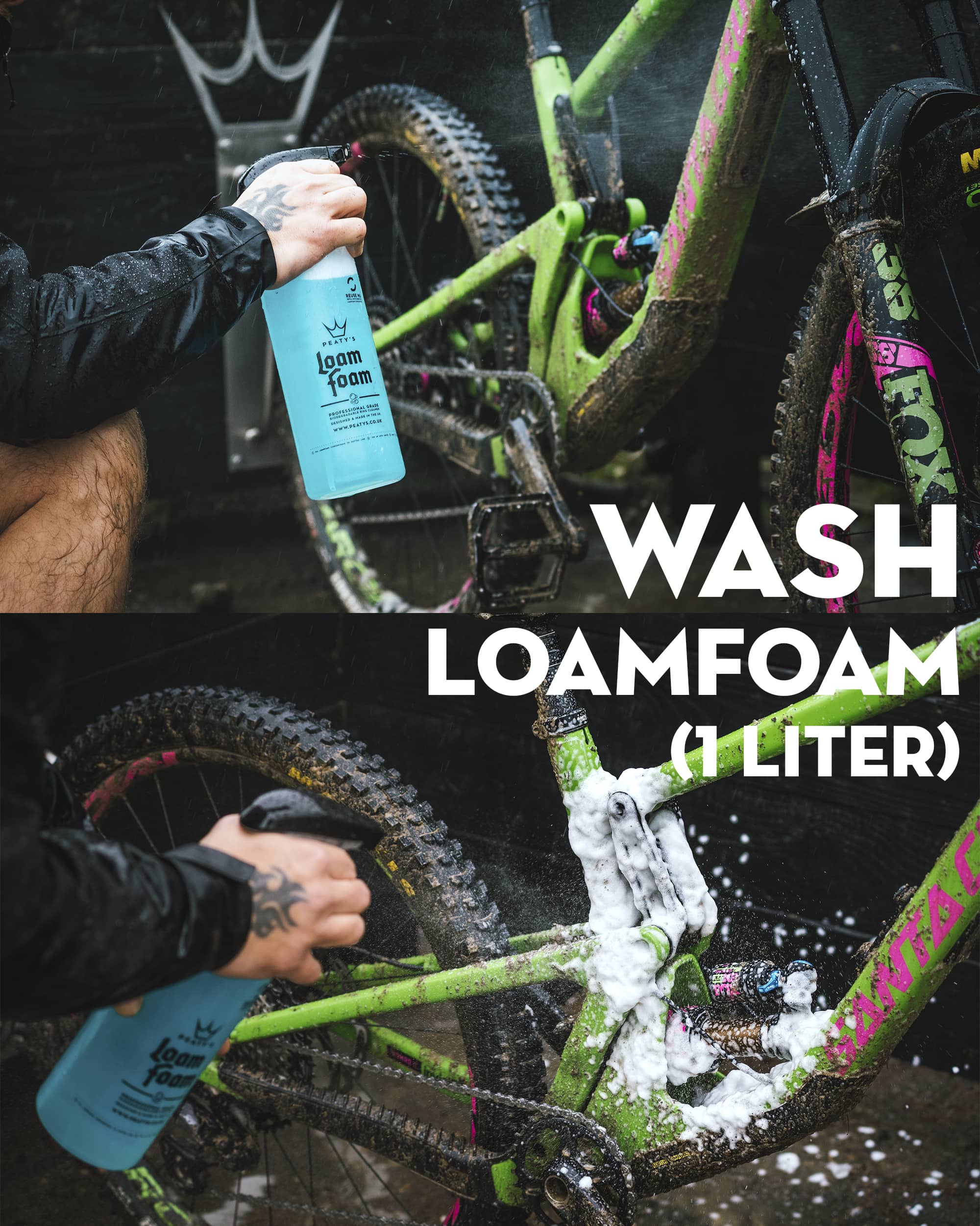 Peaty's Kit Limpieza Bicicleta Espuma de Lavado, Desengrasante y Lubricante Cadena - Rideshop