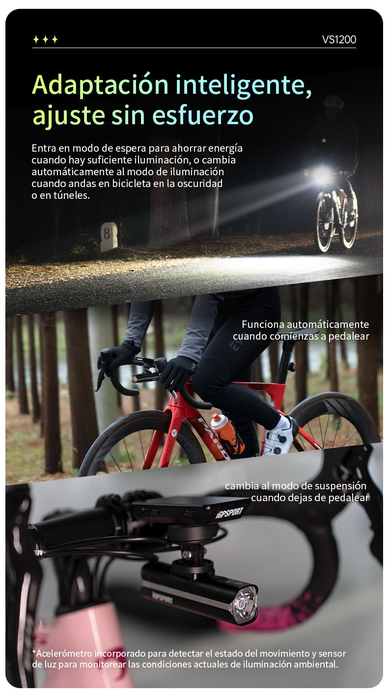 Luz Delantera Inteligente iGPSPORT VS1200s