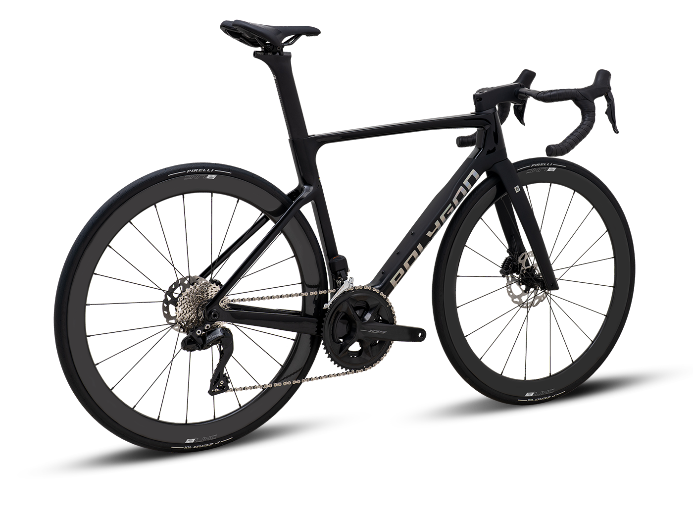 Bicicleta Ruta Polygon HE A7 Di2 Black Phantom - 105 Di2 + Carbon Wheels