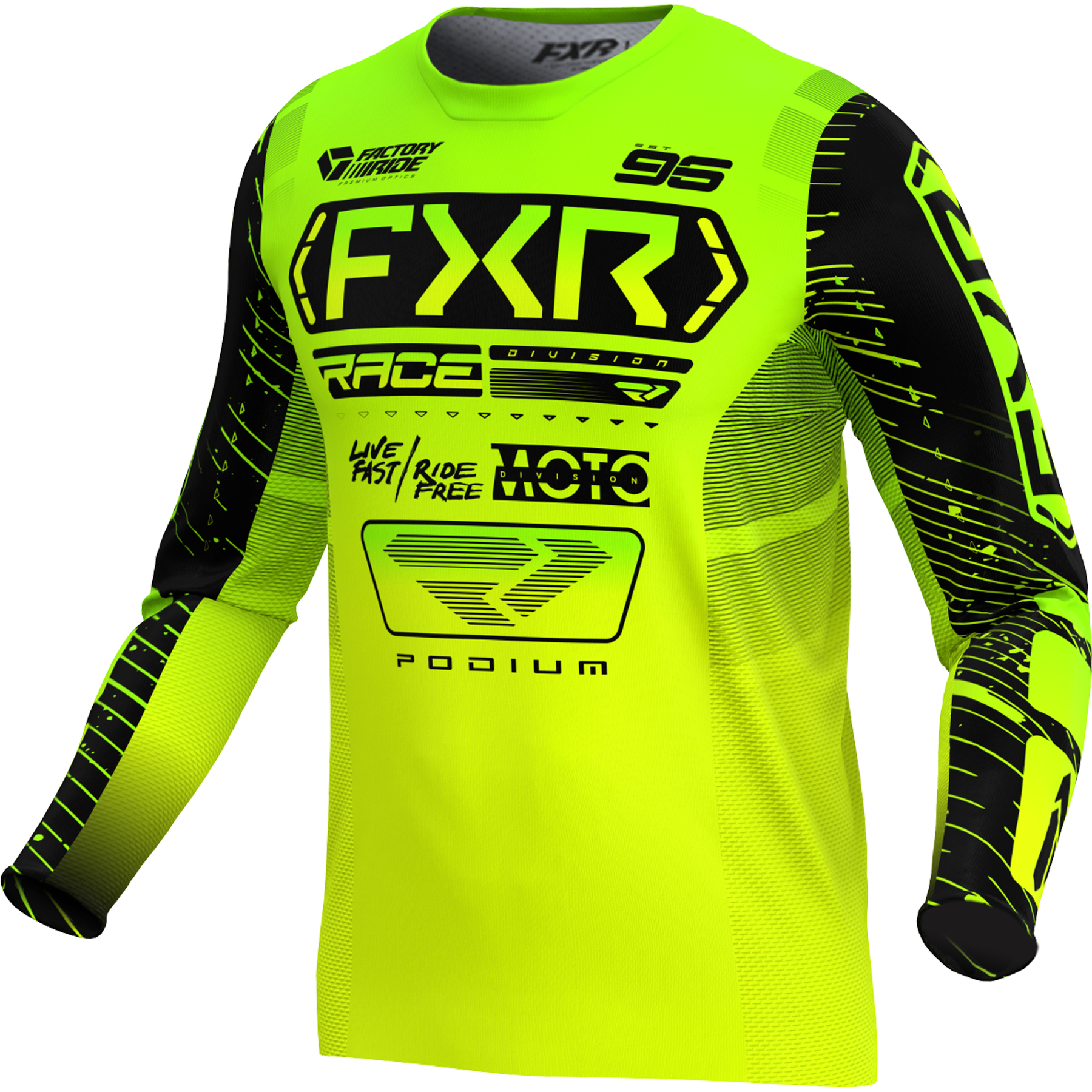 Polera Moto FXR Podium Hivis/Lime/Negro