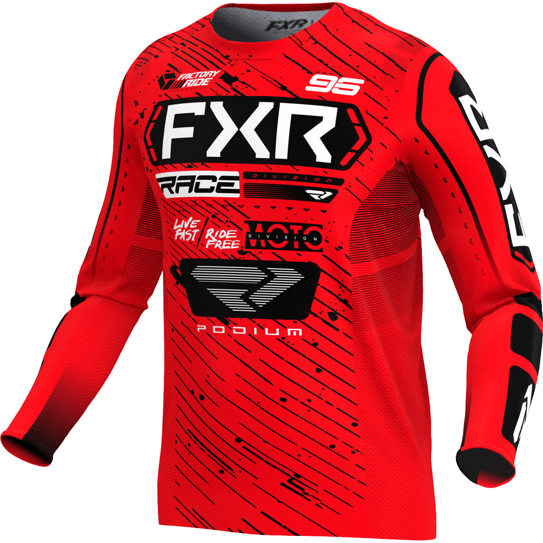 Polera Moto FXR Podium Rojo/Negro