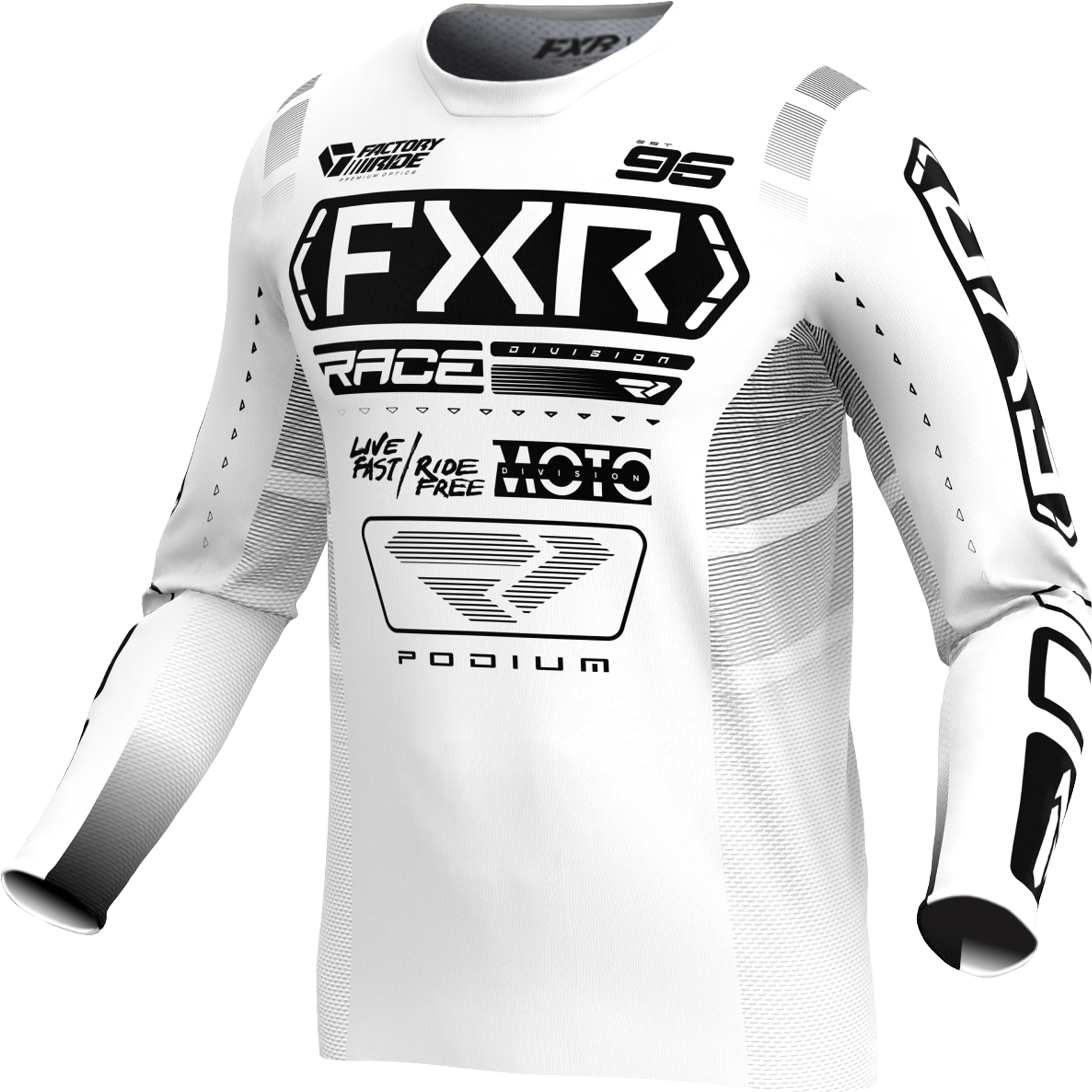 Polera Moto FXR Podium Blanco/Negro