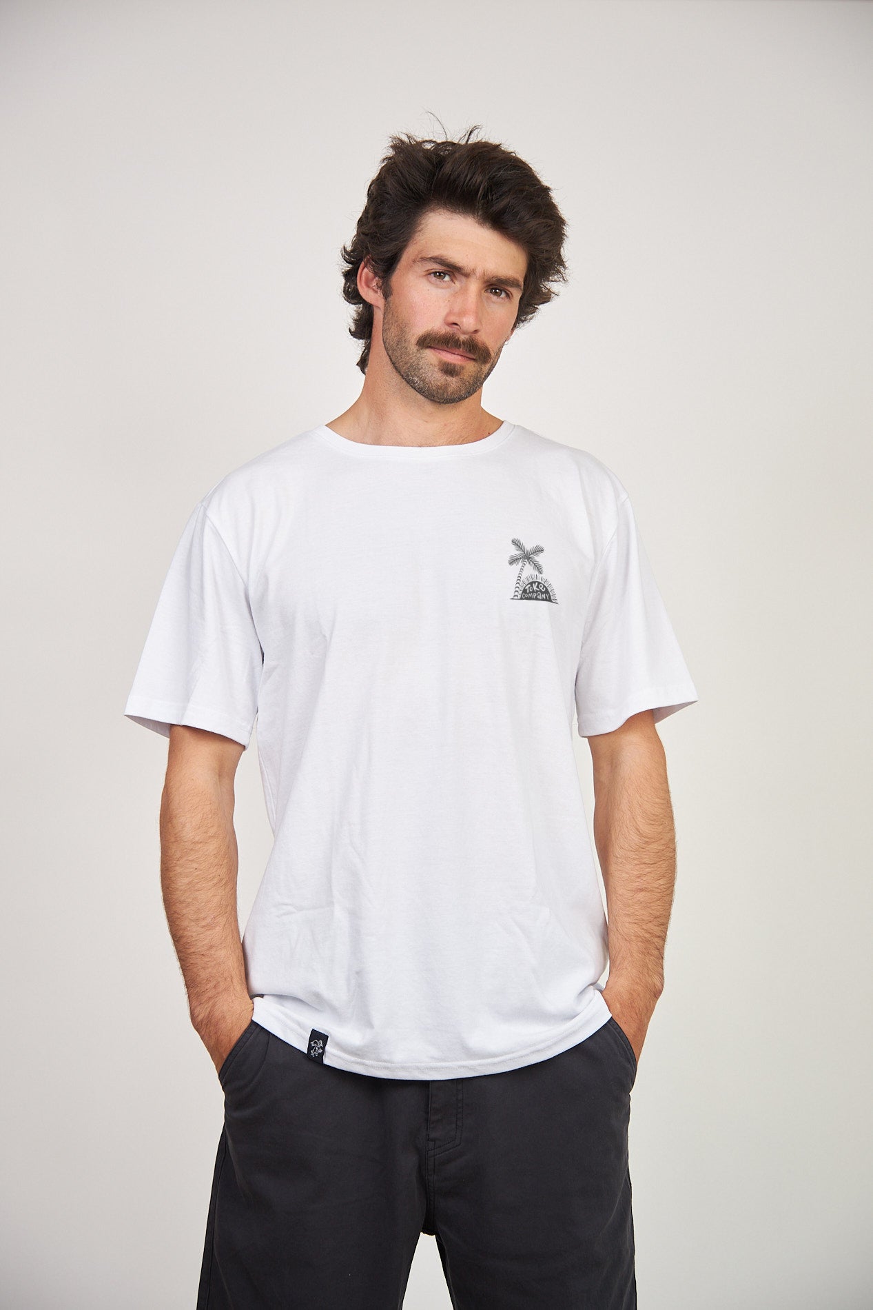 Polera Hombre Blanca Manga Corta Company