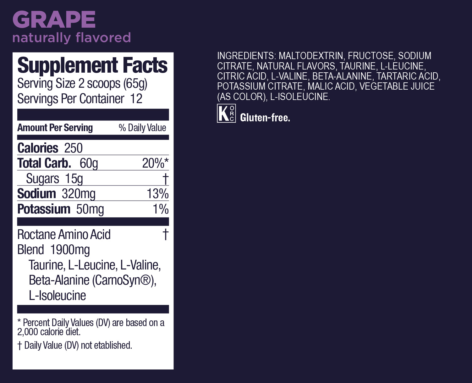 Roctane Energy Drink Mix 12srv Canister, Grape GU Energy - Rideshop