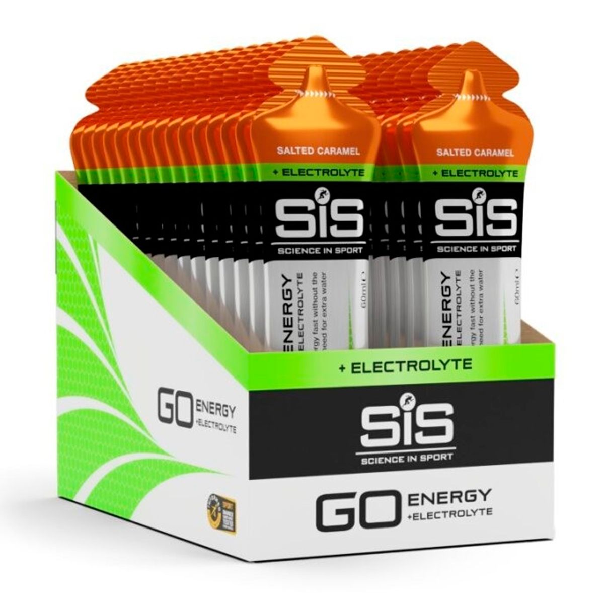Caja SIS Gel Go Energy + Electrolitos Caramelo 60ml 30U - Caramelo