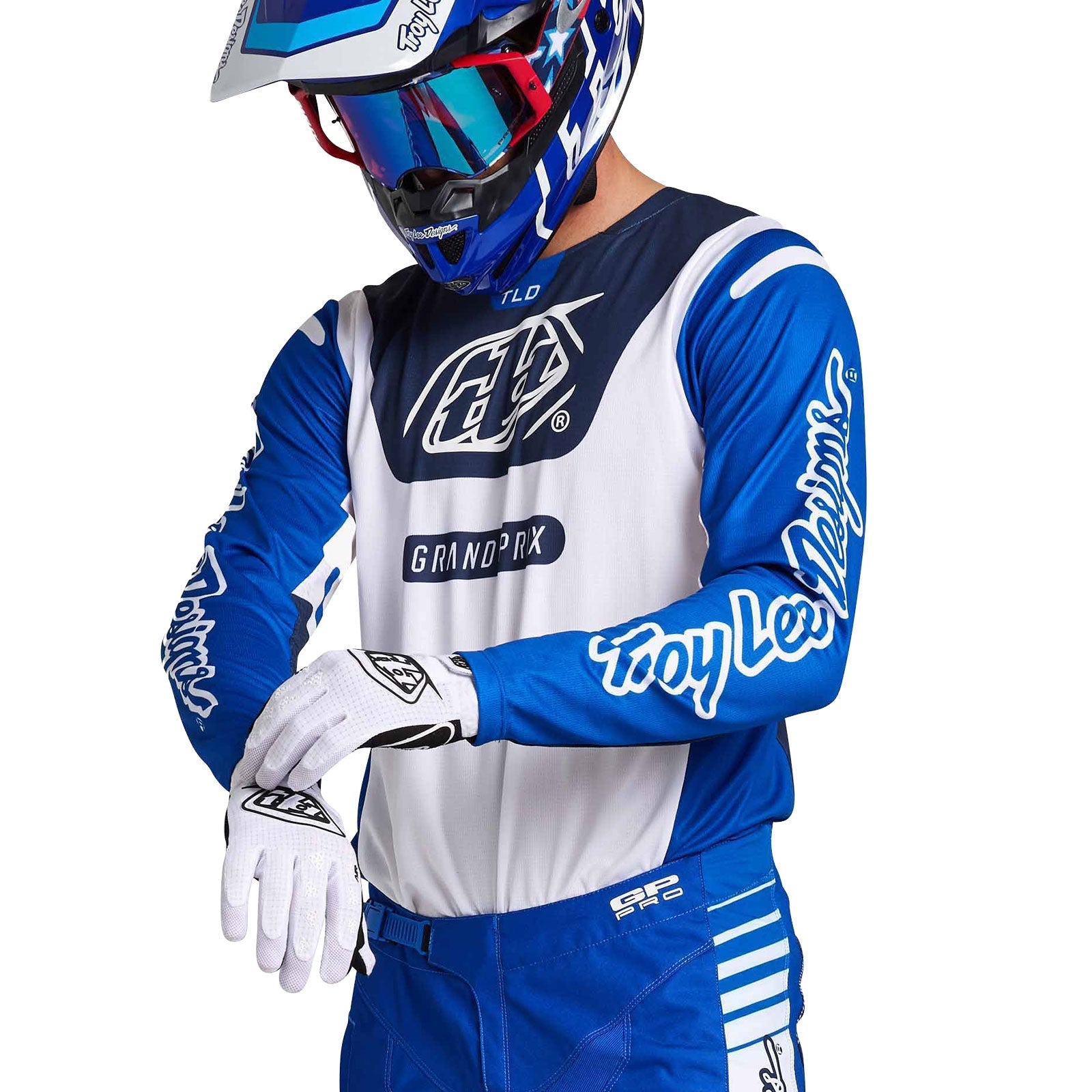 Troy Lee Designs Polera de Moto GP Pro Blends Blanco/Azul - Rideshop