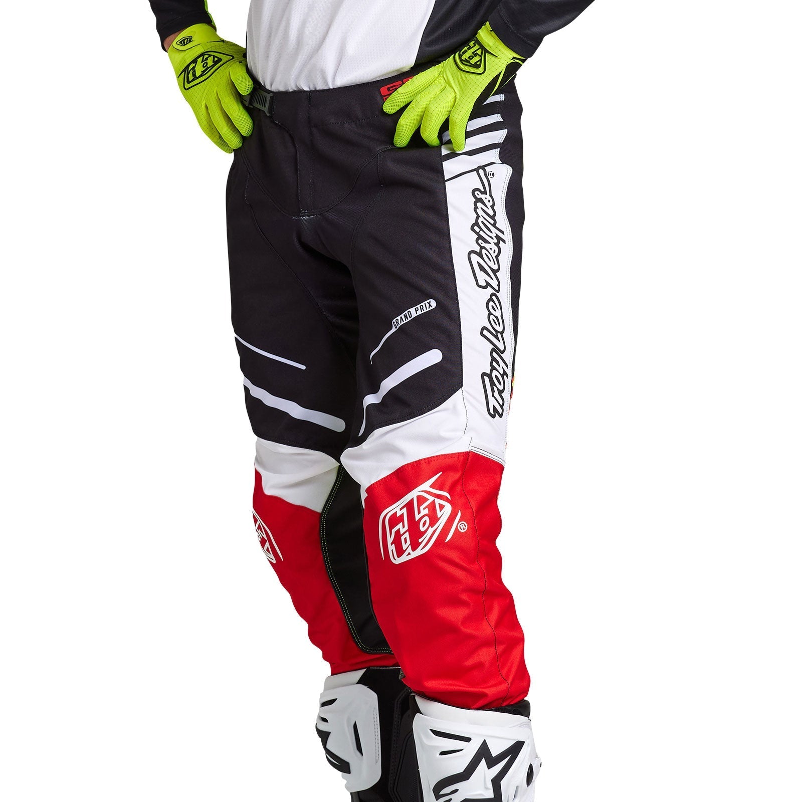 Troy Lee Designs Pantalones GP Blends Blanco/Rojo - Rideshop