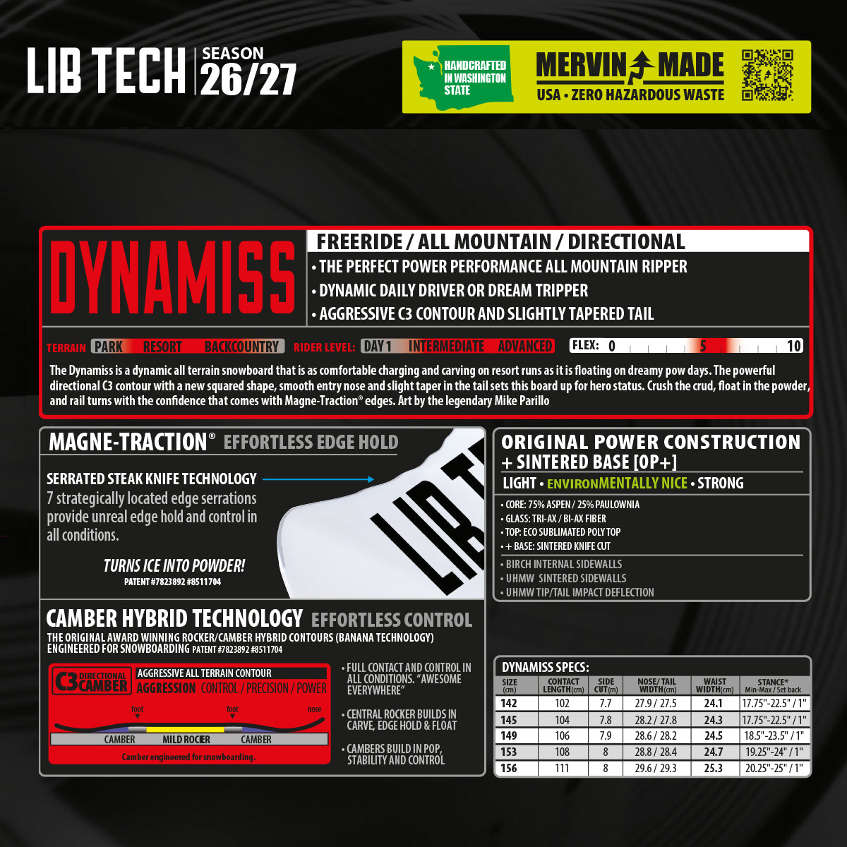 Tabla de Snowboard LIB TECH Dynamiss