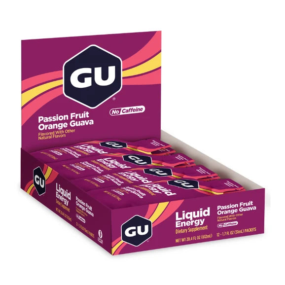 GU Energy Gel Box Liquid Passion Fruit Orange Guava