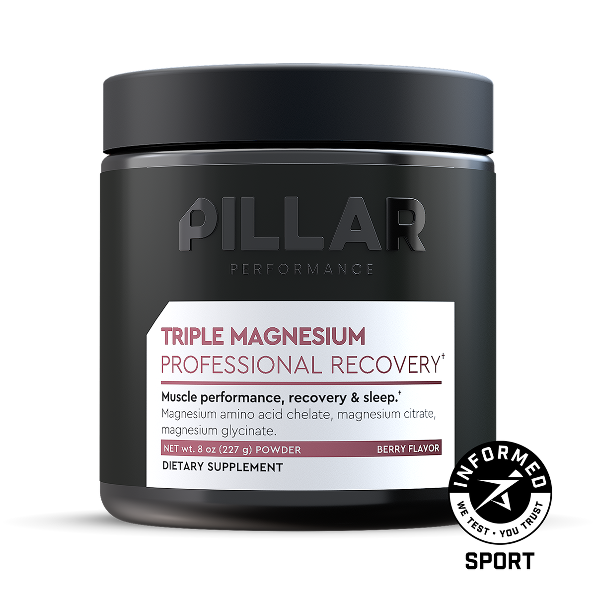 Pillar Performance Triple Magnesium en Polvo Berry 200 g (40 porciones)