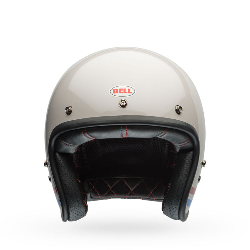 Casco Moto Calle Bell Custom 500 Stripes Pearl