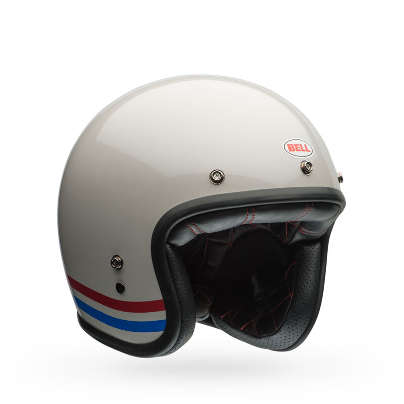 Casco Moto Calle Bell Custom 500 Stripes Pearl