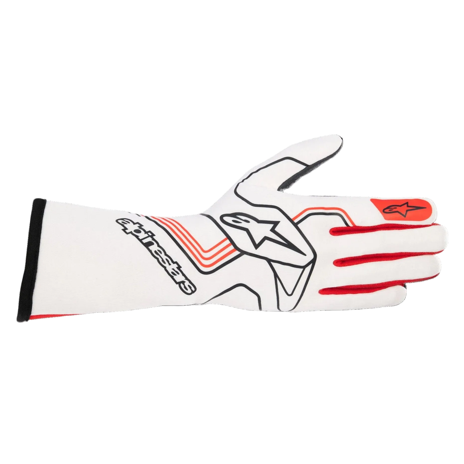 Guantes Auto Alpinestars Tech-1 Race V3 FIA Blanco Rojo