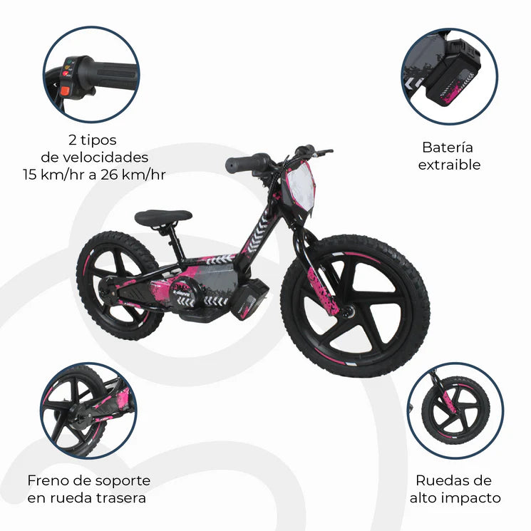 Bicicleta Moto Eléctrica E-Bike BeRide Aro 16