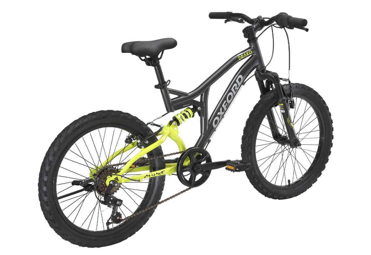 Bicicleta Infantil Oxford Drako Doble Suspensión Aro 20 Negro/Verde 2024