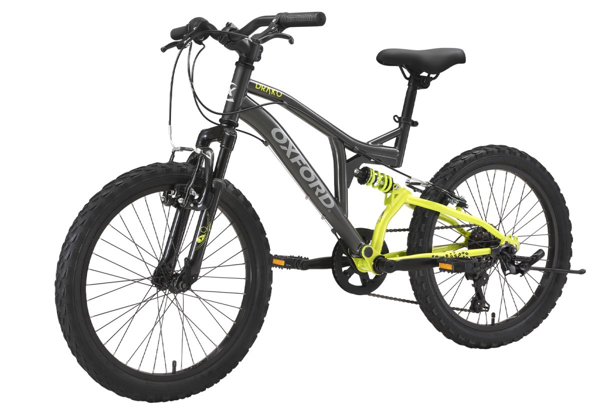 Bicicleta Infantil Oxford Drako Doble Suspensión Aro 20 Negro/Verde 2024