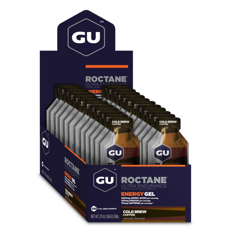 GU Energy Box Roctane Energy Gel, Cold Brew Coffee (Doble Cafeína) - Rideshop