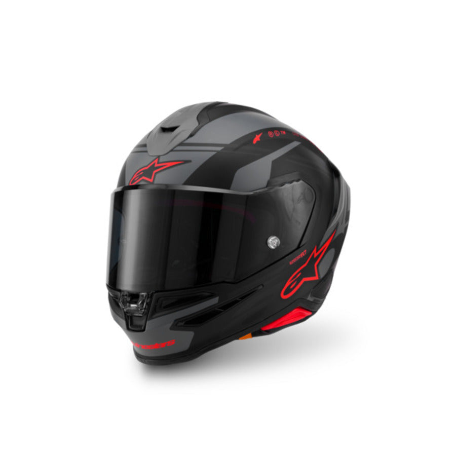 Casco Moto Alpinestar S-R7 A-Core Negro Gris Rojo Mate